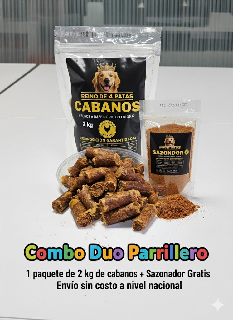 Tu mascota merece más que comida: dale salud, sabor y cariño con nuestro combo sabor premium de 1 kg de Cabanos + 1 Sazonador gratis de 100g por $84.900
